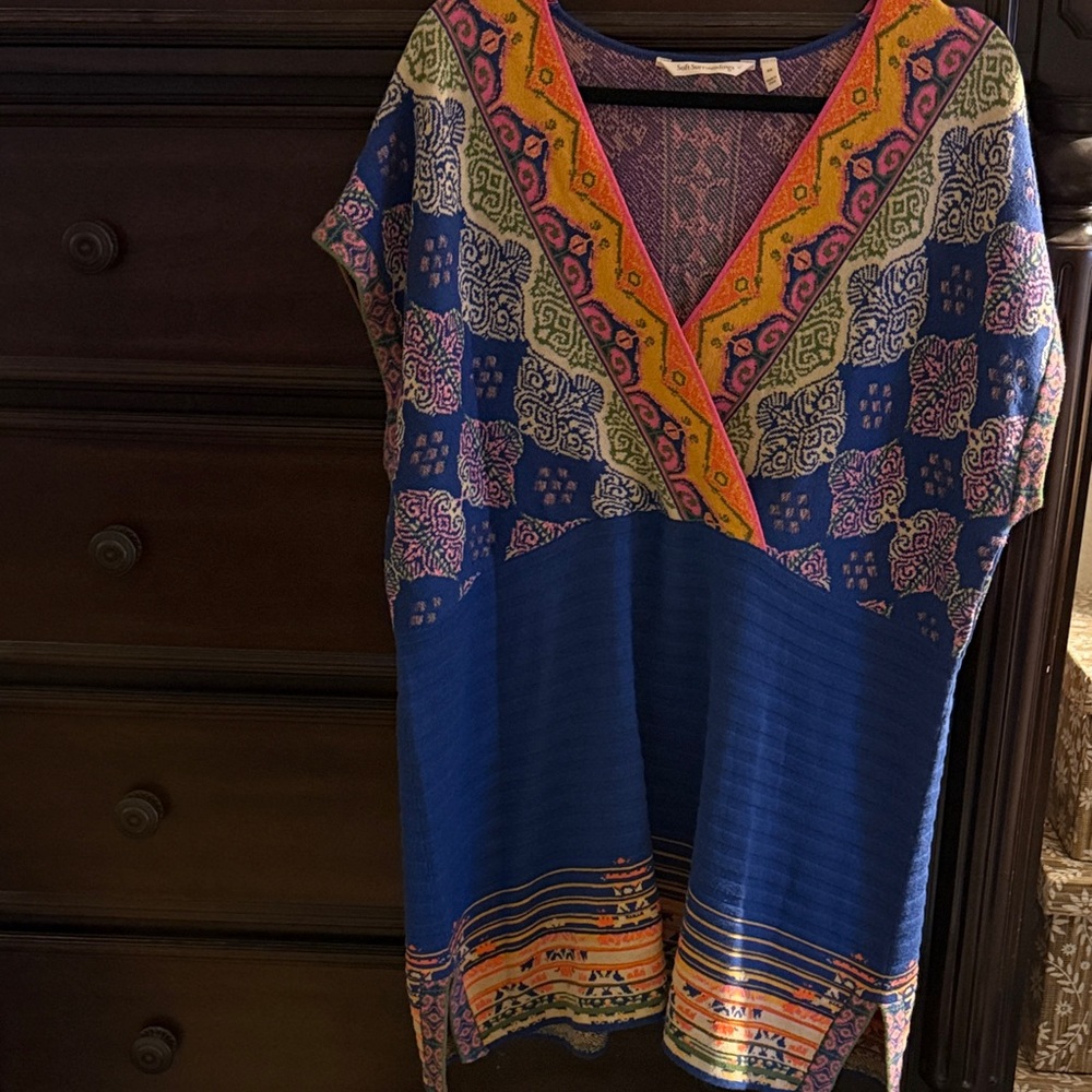 Soft Surroundings Multicolor Patterned Women's Tunic Style Sweater 2X